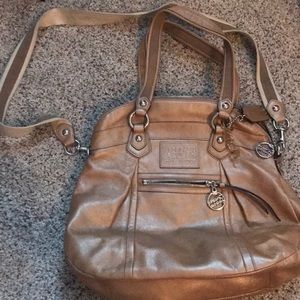 Authentic gold coach poppy bag